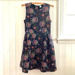 GAP dress - black sleeveless with colorful paisley floral pattern